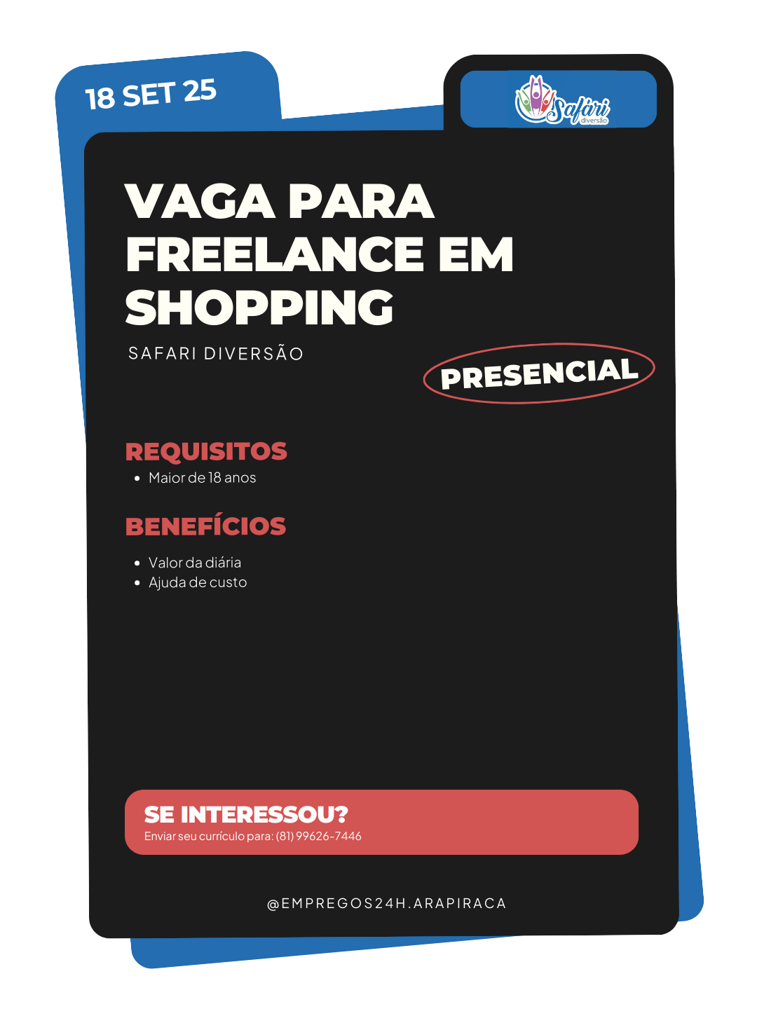 Imagem ilustrativa da imagem VAGA PARA FREELANCE EM SHOPPING